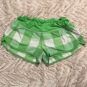 Green lululemon athletic shorts